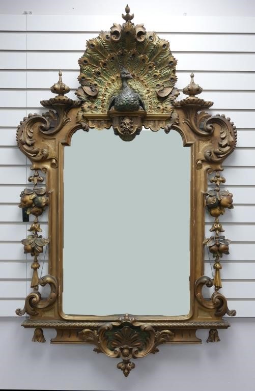 Appraisal: C FOSTER BROS PEACOCK WALL MIRRORCirca s- s Victorian gilt