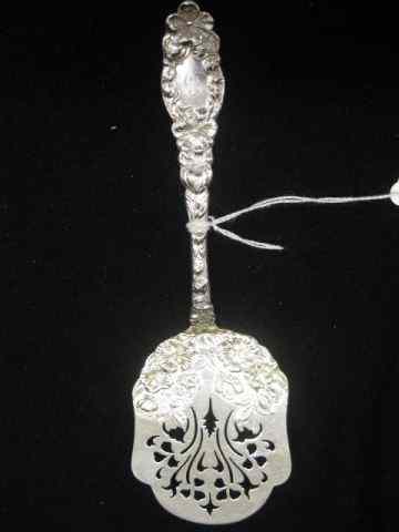 Appraisal: Dominick Haff ''Blossom'' Sterling TomatoServer fancy floral openwork end circa