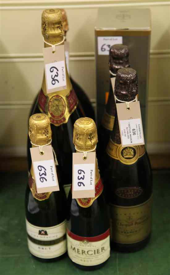 Appraisal: Seven bottles of champagne eight full-sized equivalent including two bottles