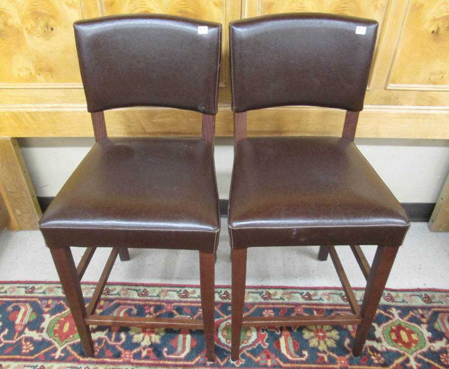 Appraisal: A SET OF THREE LEATHER COUNTER CHAIRS made in Italy