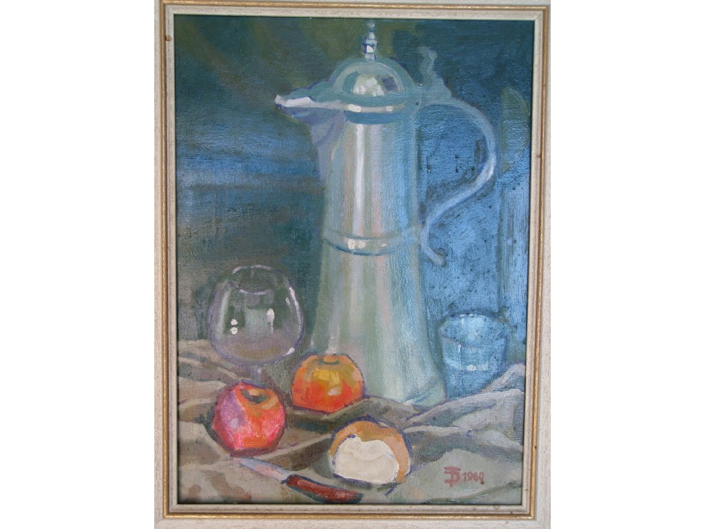 Appraisal: T D Monogrammist Still life of a flagon glass and