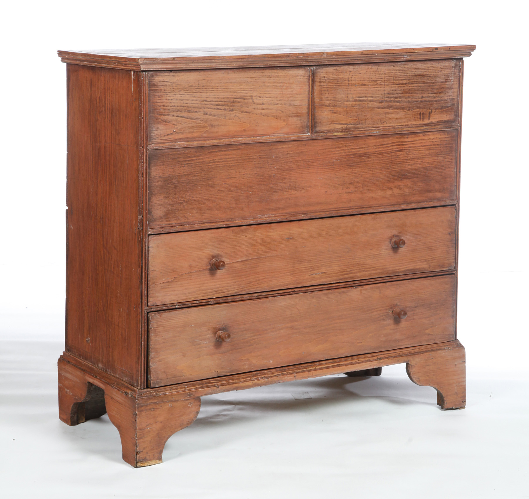 Appraisal: NEW ENGLAND QUEEN ANNE MULE CHEST Mid-late th century pine