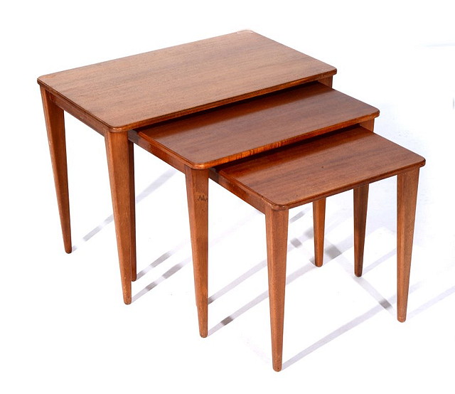 Appraisal: A NEST OF THREE GORDON RUSSELL OF BROADWAY LIMITED TEAK