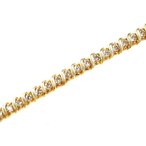 Appraisal: A k gold and diamond line bracelet estimated weight of