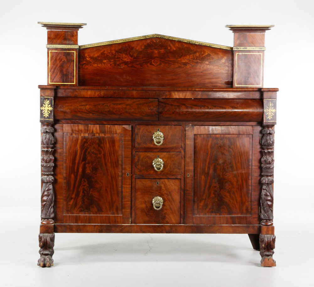 Appraisal: - Classical Sideboard Classical New York sideboard mahogany ca s