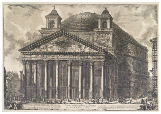 Appraisal: GIOVANNI B PIRANESI Veduta del Pantheon d'Agrippa Etching x mm