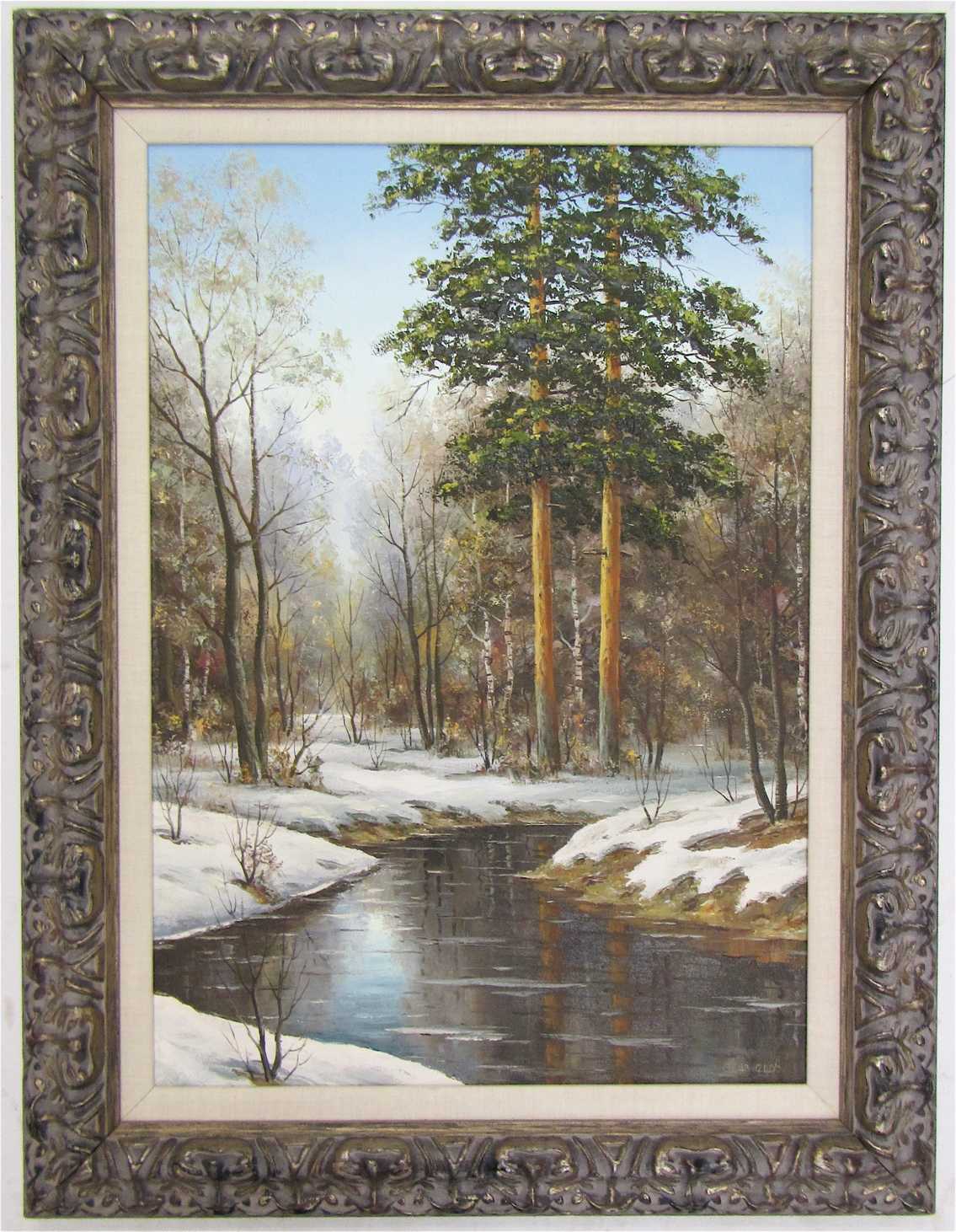 Appraisal: C A KUZNECHOV OIL ON CANVAS Russian born Winter landscape