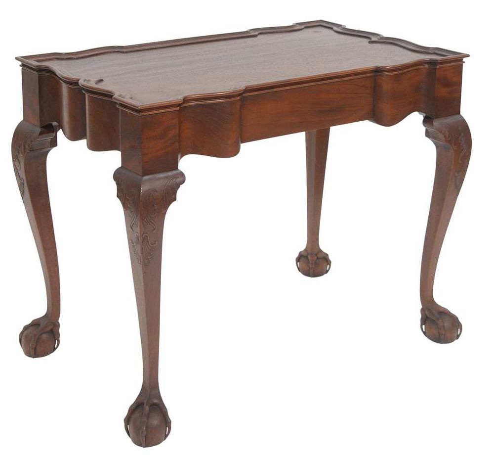 Appraisal: Irion Company Goddard Style Custom Mahogany Tea Table with shaped