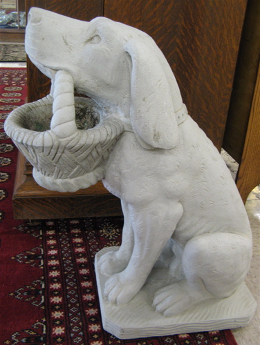 Appraisal: PAIR OF GARDEN FIGURES each a dog in seated pose