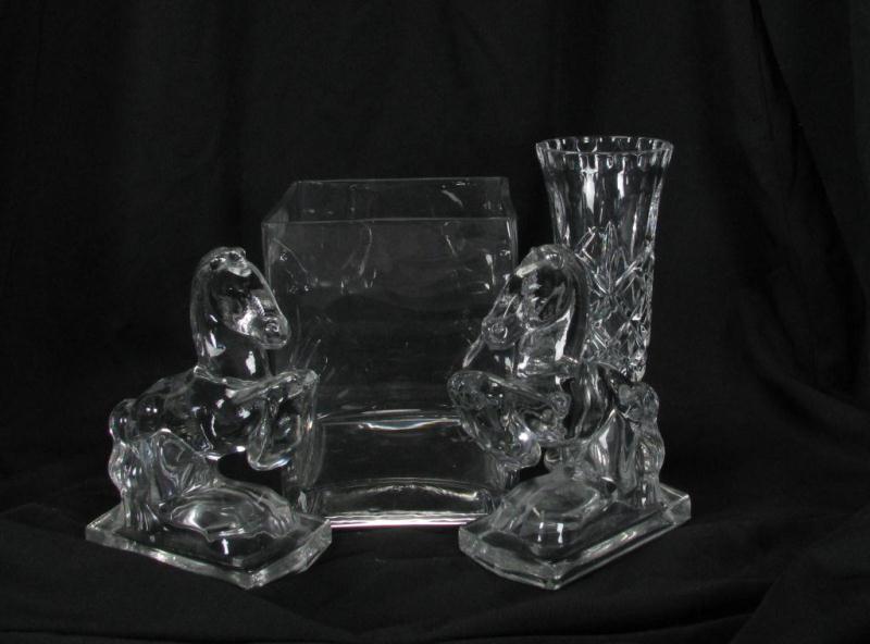 Appraisal: Group of crystal and pressed glass including '' h square