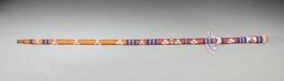 Appraisal: Apache Beaded Cane c in An exceptional fully-beaded walking staff