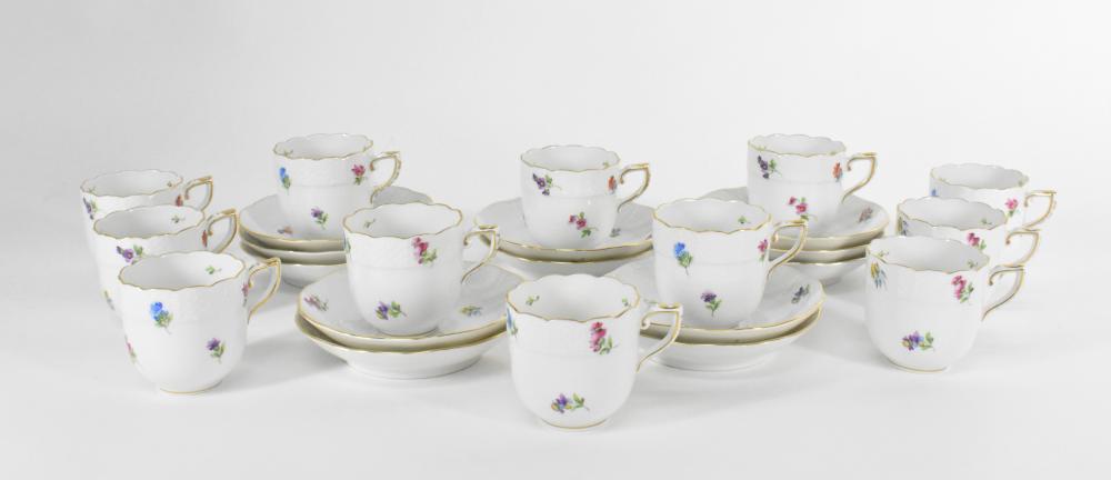 Appraisal: TWELVE HEREND PORCELAIN DEMITASSE CUPS AND SAUCERS Marked In the