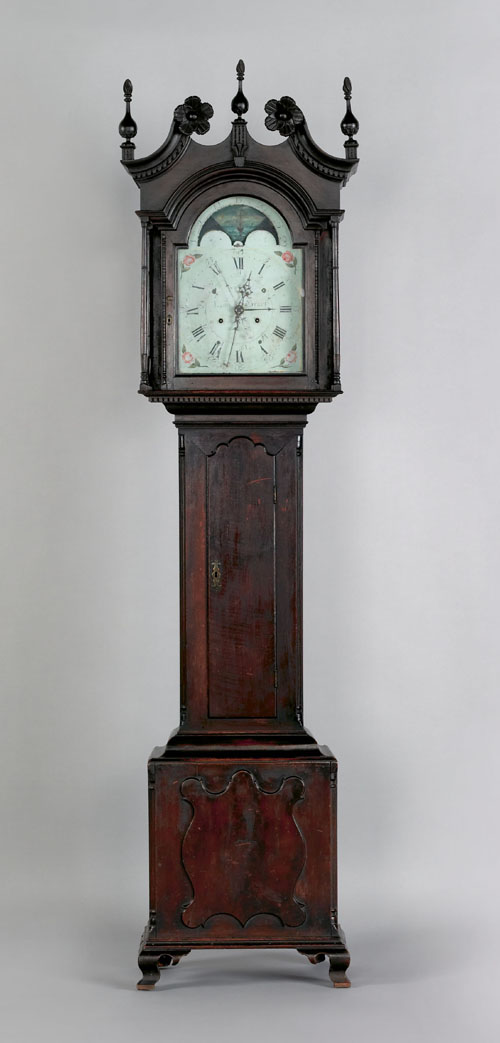 Appraisal: Montgomery County Pennsylvania Chippendale walnut tall case clock late th