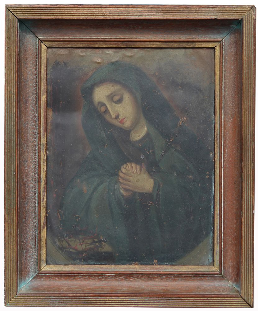 Appraisal: th C Old Master Madonna Painting on Tin th Century