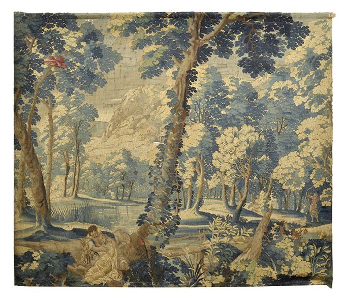 Appraisal: A WOVEN VERDURE WALL TAPESTRYEARLY TH CENTURY POSSIBLY BELGIAN