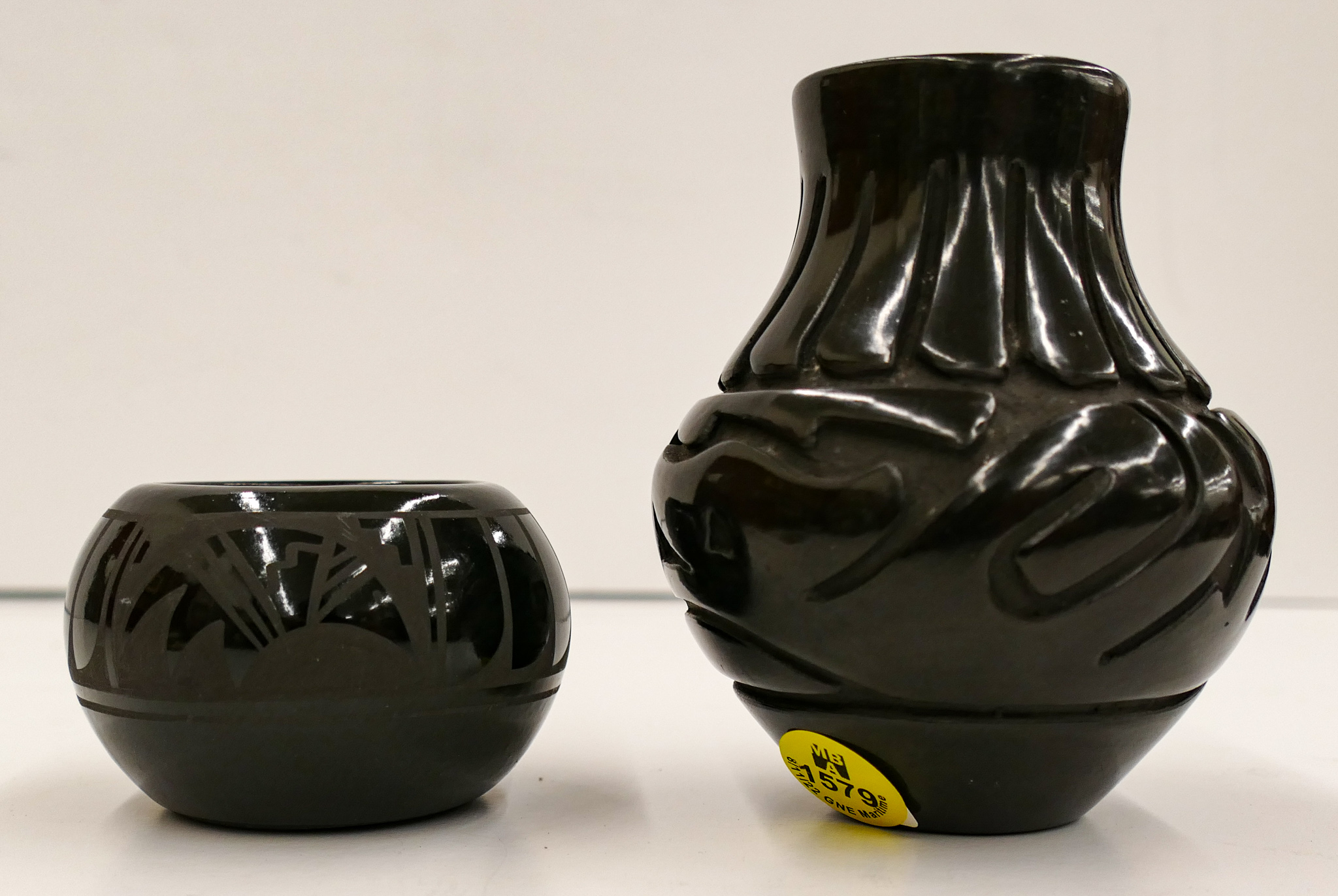 Appraisal: pc Santa Clara Blackware Small Pottery ''- '' Stella Chairra