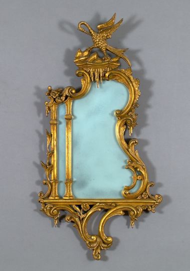 Appraisal: George VI Carved and Antique-Gilded Wood Looking Glass in the