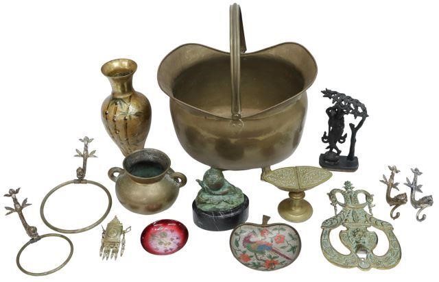 Appraisal: lot Collection of decorative metalware items thc highlights include metal