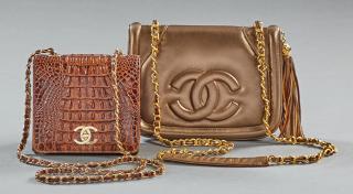 Appraisal: Two Purses consisting of a Chanel style brown cro Two