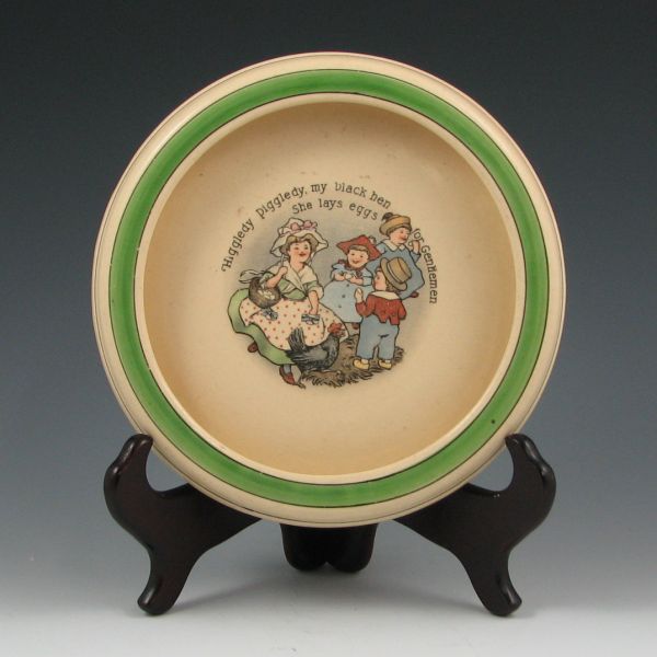 Appraisal: Two Roseville Creamware Nursery Rhyme rolled edge plates One has