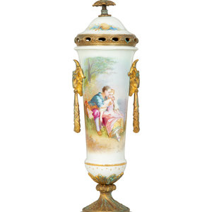 Appraisal: A Gilt Bronze Mounted S vres Style Porcelain Urn th