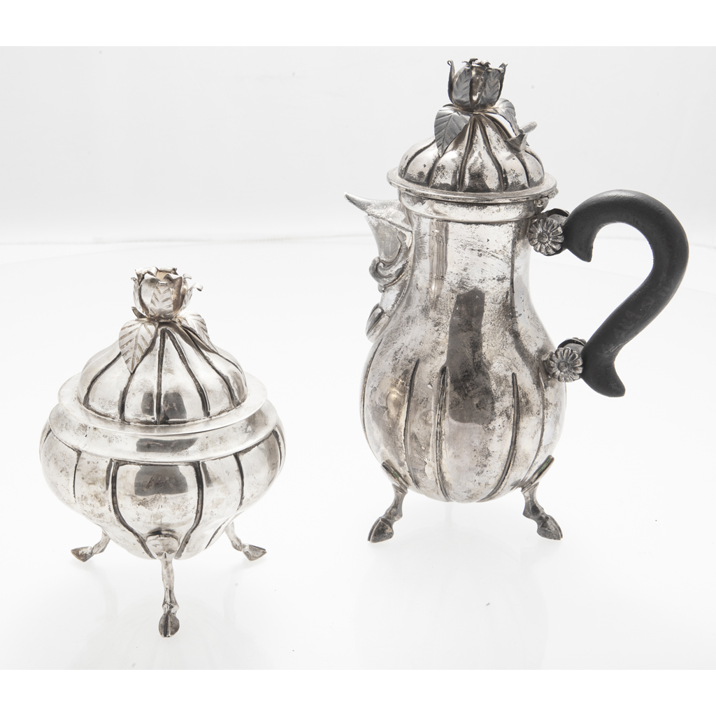 Appraisal: A central European water pot and sugar bowl various marks