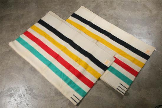 Appraisal: TWO HUDSON BAY BLANKETS Both with original labels and points