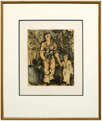 Appraisal: Sandro Chia etching Italian born father and son proof IV