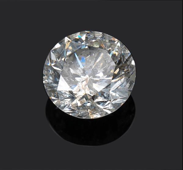 Appraisal: An unmounted diamond the round brilliant-cut diamond weighing carats