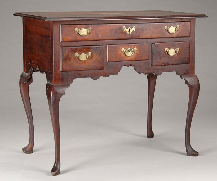 Appraisal: HOOPES FAMILY QUEEN ANNE WALNUT DRESSING TABLE Pennsylvania Circa Attributed