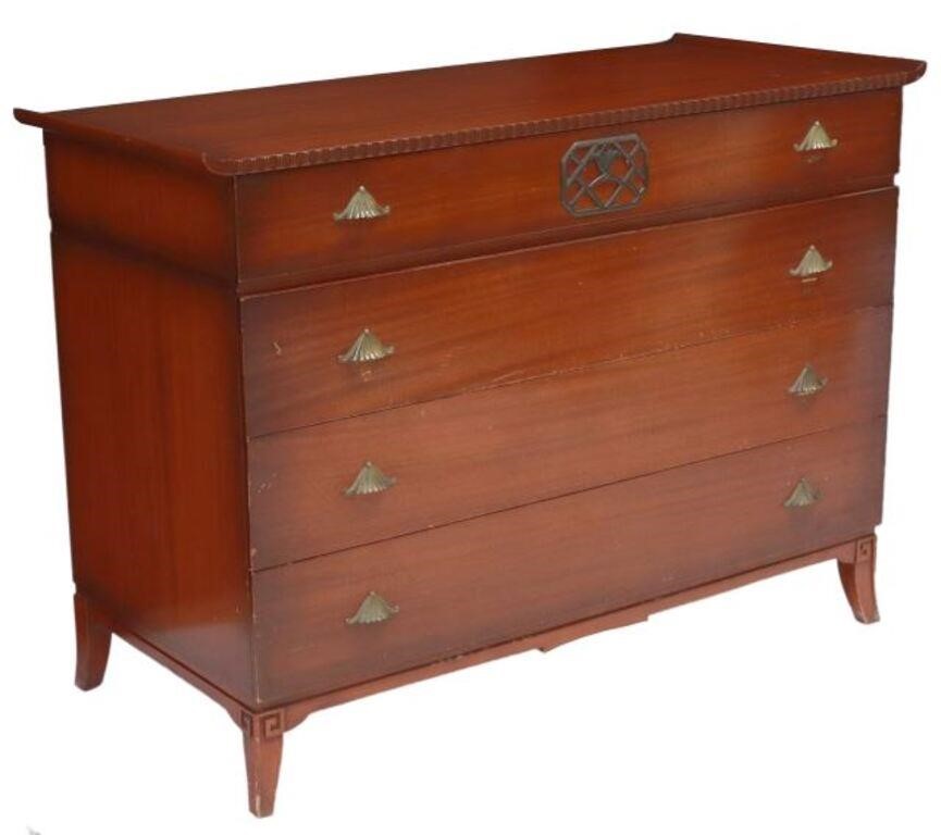 Appraisal: American mahogany dresser low chest of drawers Northern Furniture Company