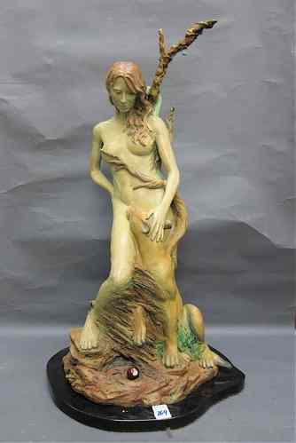 Appraisal: RIP CASWELL TROUTDALE OREGON ORIGINAL FIGURAL BRONZE SCULPTURE ''Eve's Touch