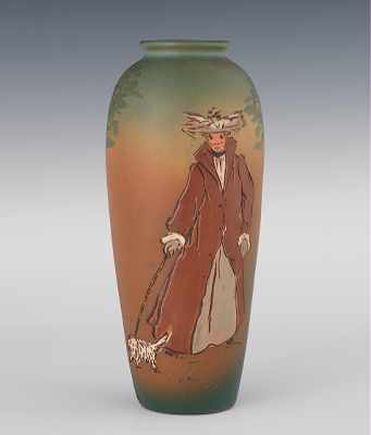 Appraisal: A Weller Dickensware II Vase Decorated by Helen Smith With