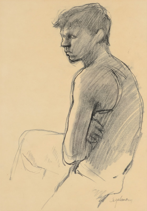 Appraisal: SEGALMAN Richard American - Drawing of a Young Boy Seated