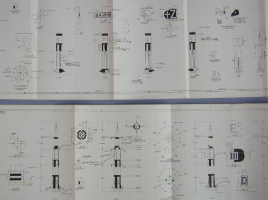 Appraisal: Apollo Saturn B and Saturn V Blueprints Five sheets reproduced