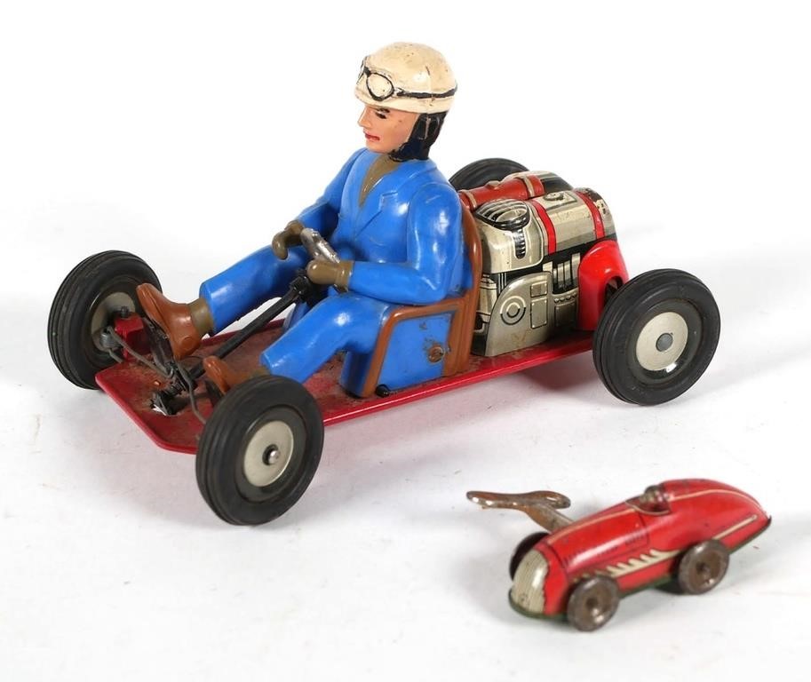 Appraisal: TWO VINTAGE TIN WIND-UP SCHUCO GO CARTWindup Go Cart toy