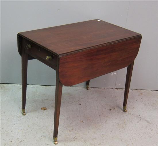 Appraisal: th century mahogany pembroke the table with one drawer on