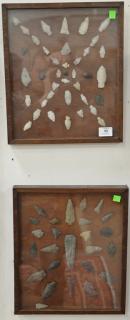 Appraisal: Two cases of American Indian arrow and spear heads Two