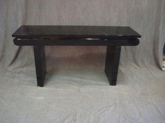 Appraisal: Midcentury Black Lacquer Drawer Console From a Florida location Dimensions