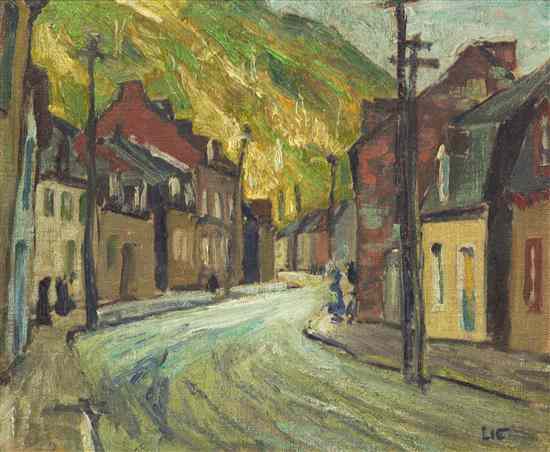 Appraisal: Jonas Lie American Norwegian - Village Street Quebec New Brunswick