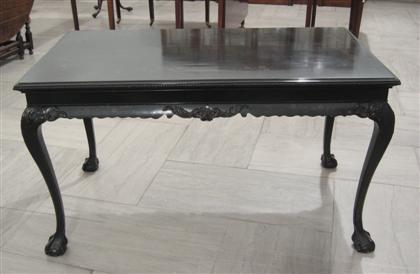 Appraisal: George III style painted and ebonized library table The rectangular