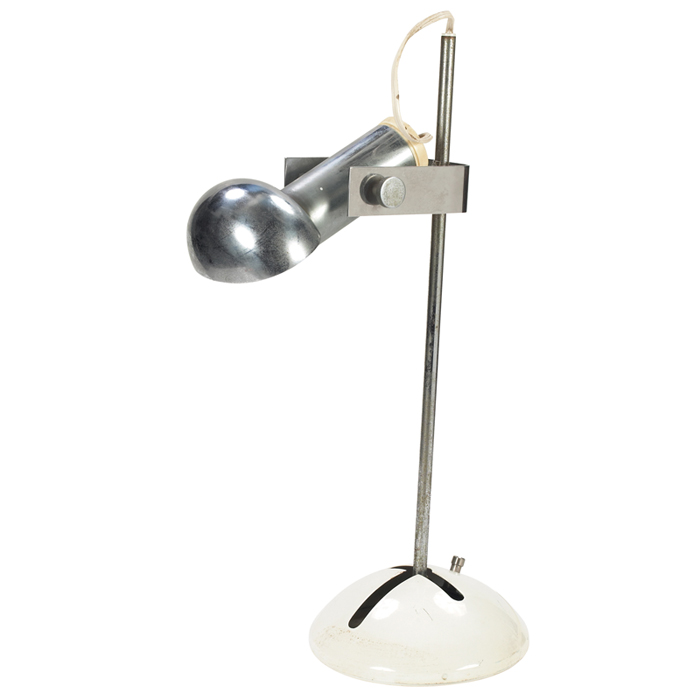 Appraisal: Robert Sonneman Associates tablelamp white enameled metal base withslots for