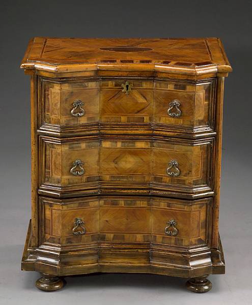 Appraisal: An Italian Baroque walnut commode first half th century The