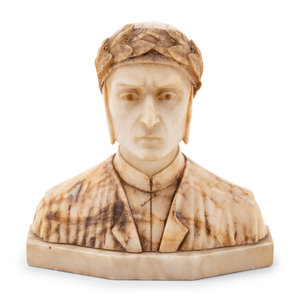 Appraisal: An Italian Alabaster Bust of Dante Alighieri Late th Early