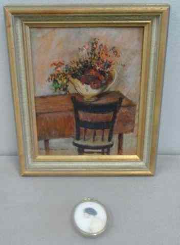 Appraisal: SEARS Elinor Works Oil on Board Miniature Oil on artist