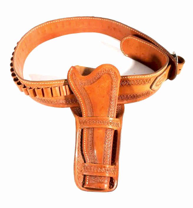 Appraisal: Sonny Cranson Holster Ammo and Gold Finders Belt For your