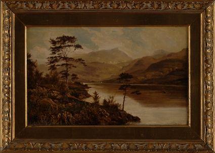 Appraisal: THEODORE HINES ACT - LOCH MAREE Oil on canvas x