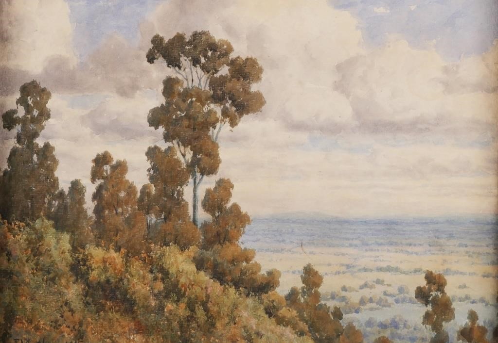 Appraisal: John Mather Australian - watercolor painting of a landscape Untitled