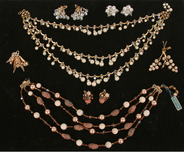 Appraisal: Lot of pieces vintage costume jewelry including Vendome multi strand