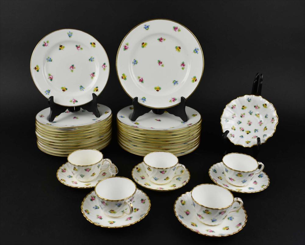 Appraisal: MINTONS PORCELAIN THIRTY-FIVE-PIECE DINNER SERVICEEnglish Early th Century The underside